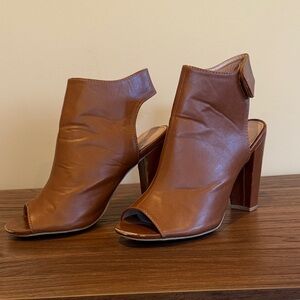 Elegant Brown Peep-Toe Heels